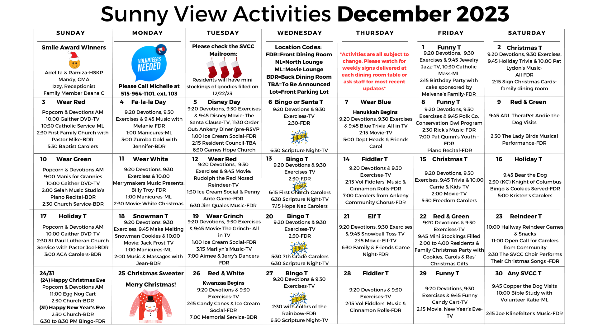 Resident Activities Sunny View Care Center Ankeny, Iowa