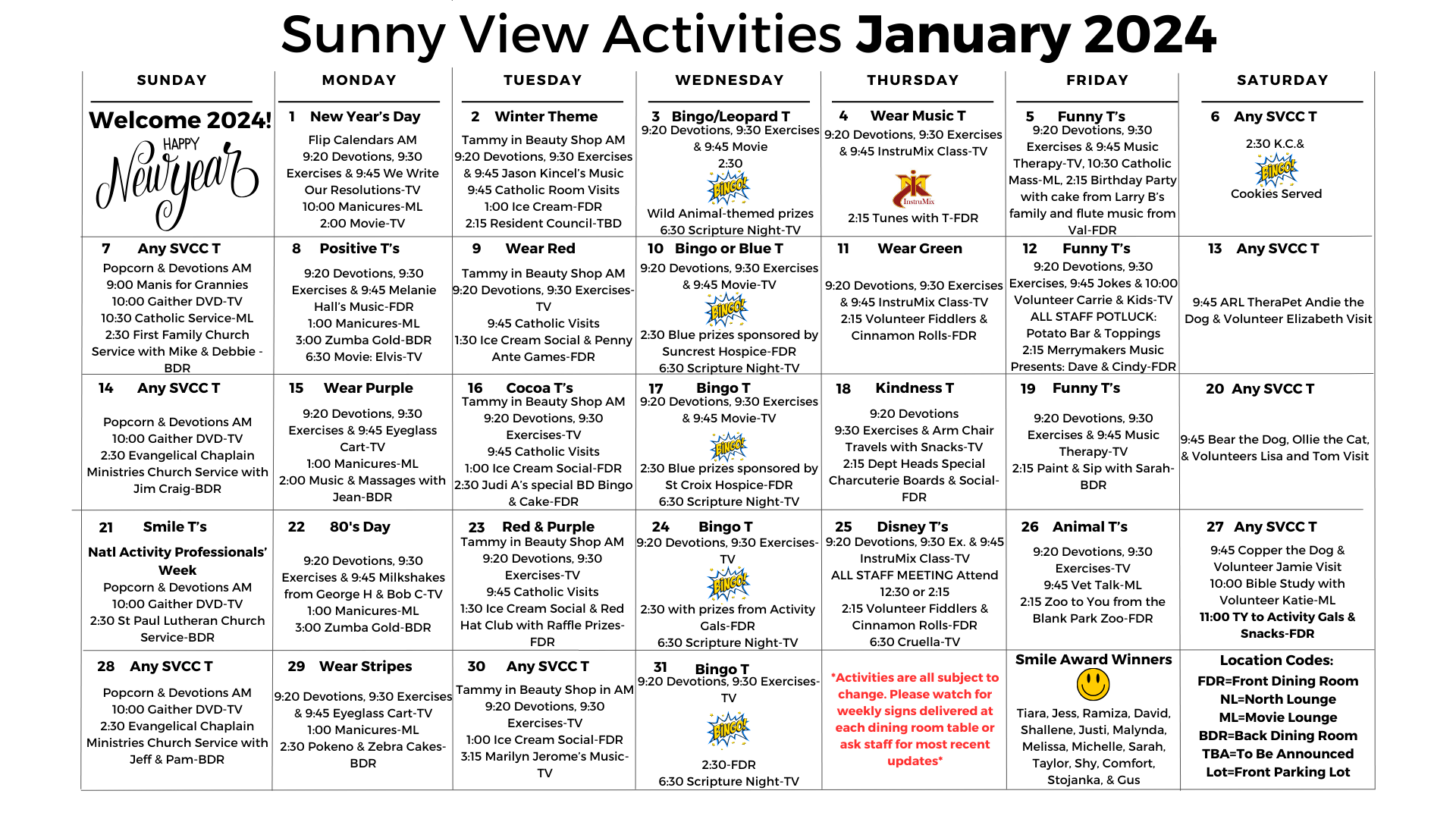 Resident Activities Sunny View Care Center Ankeny, Iowa