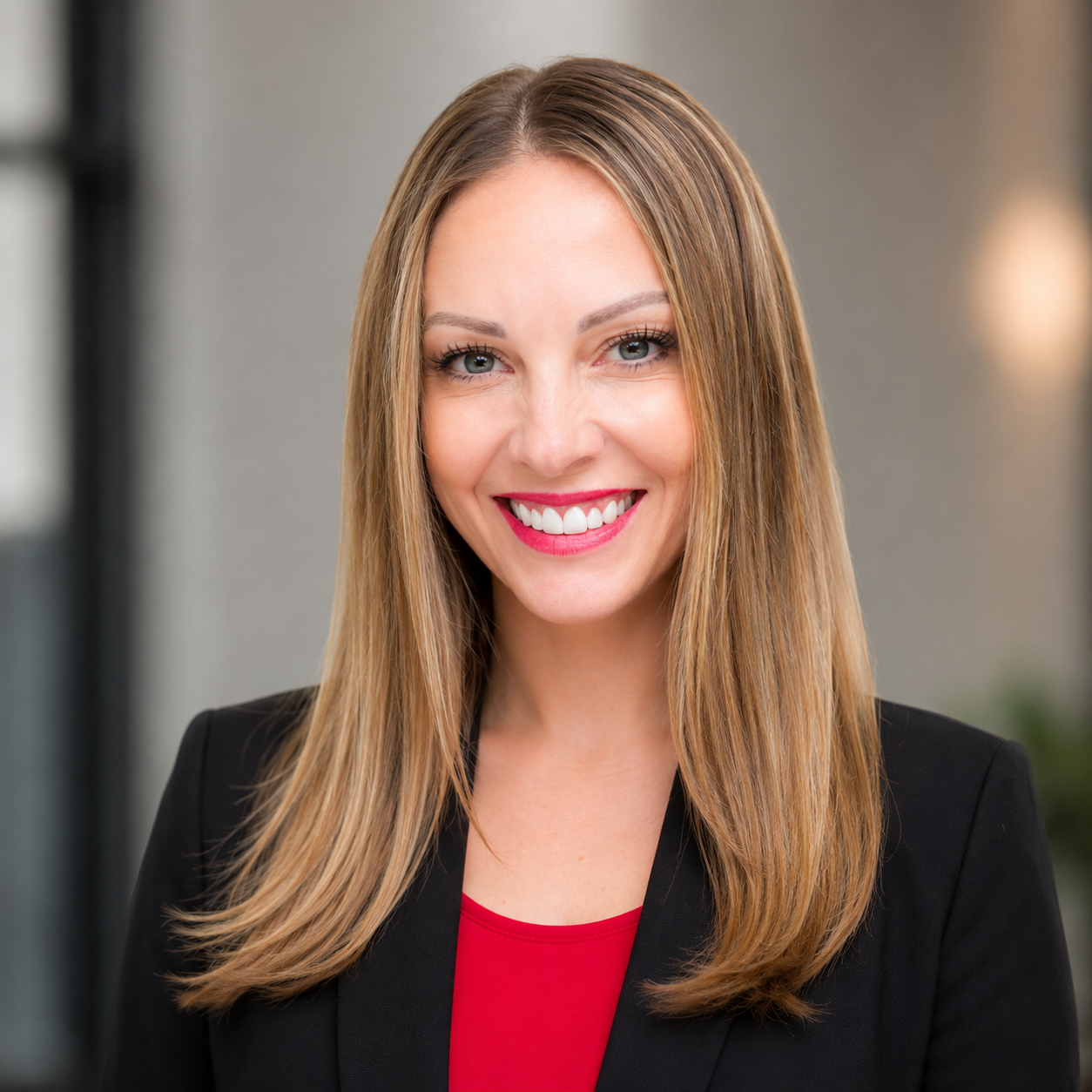 female marketing director with medium length hair