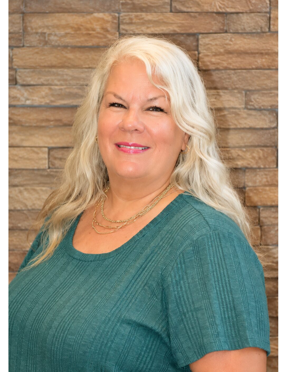 female business worker with long silver hair