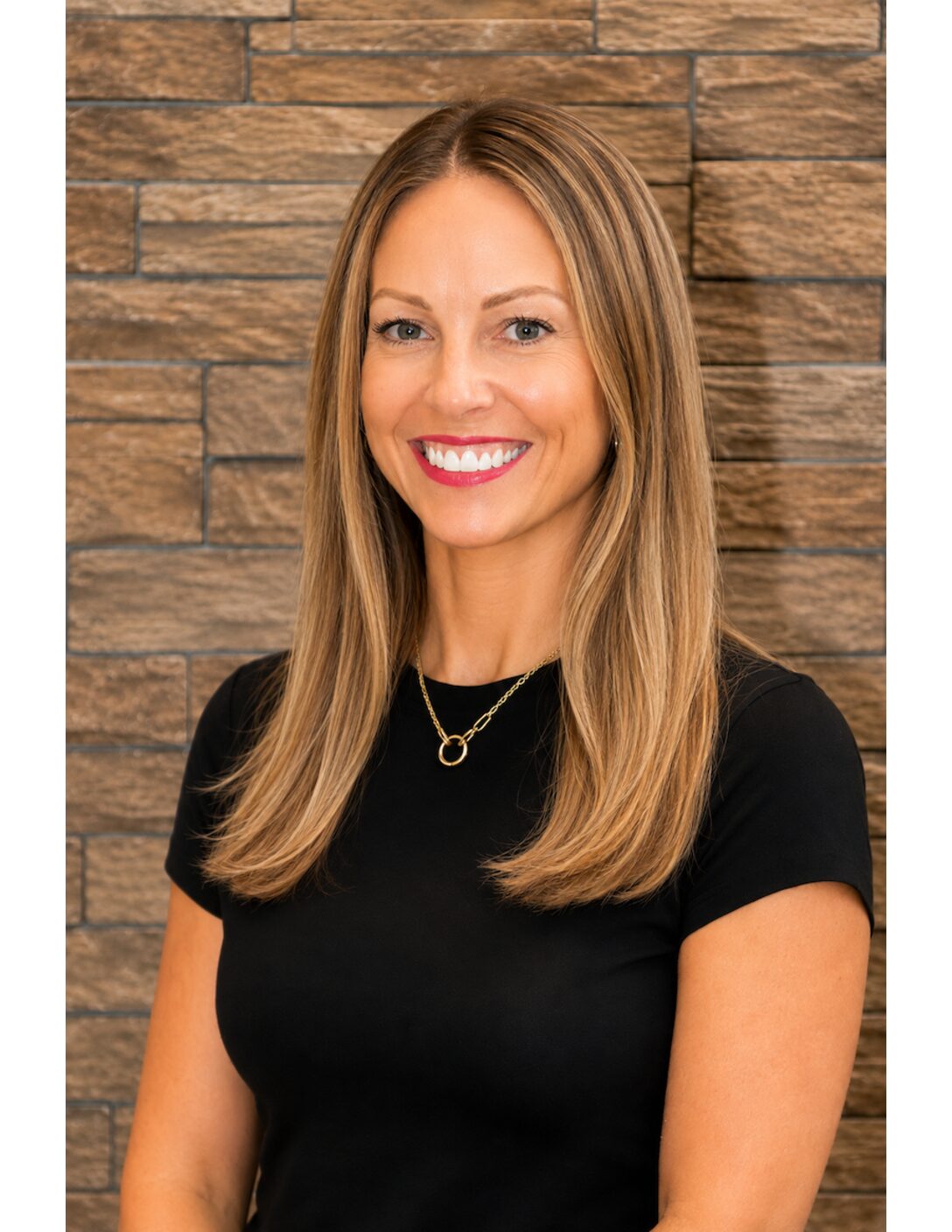 female business worker with long silver hair